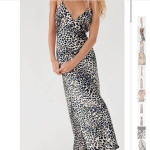 NWT ZARA PRINTED SATIN EFFECT MIDI DRESS BLACK / WHITE